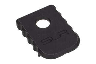 SLR Rifleworks Glock magazine floor plate is 6061-T6 aluminum with black anodized finish for Magpul Glock magazines